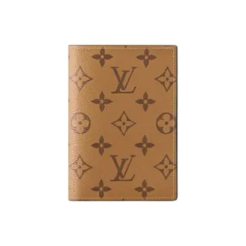 LOUIS VUITTON MONOGRAM REVERSE Coated Canvas Passport Holder Unisex Khaki
