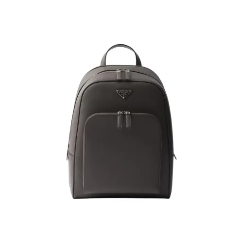 PRADA Saffiano Cow Leather Backpack Men's Smoke Gray