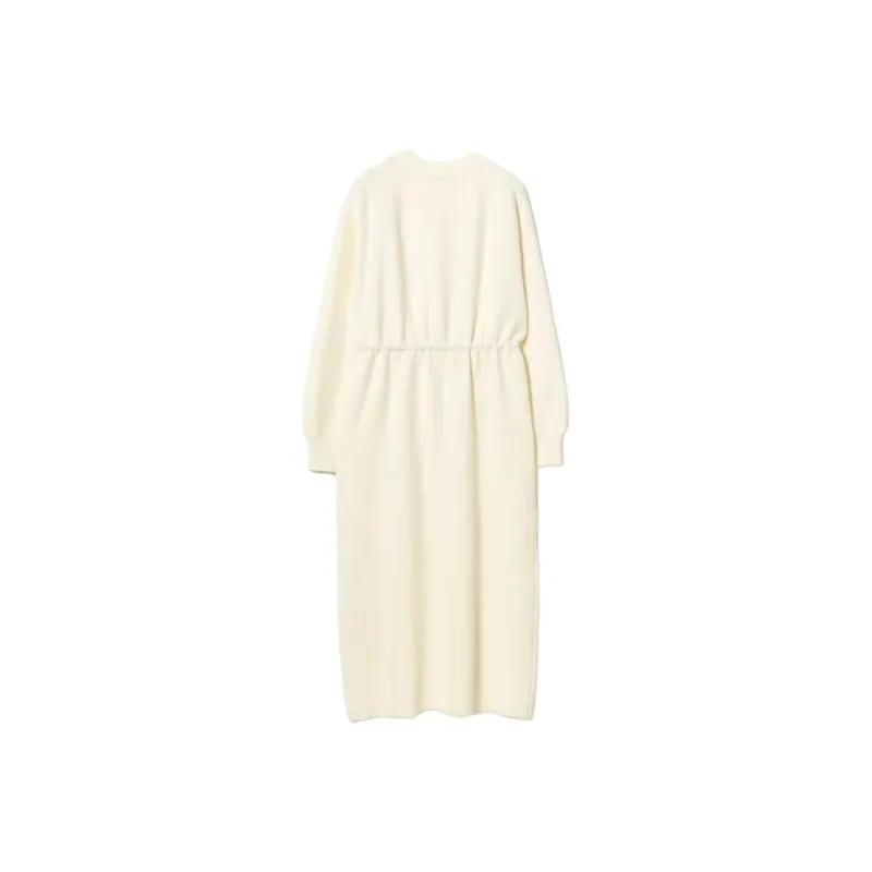 Beams Long Sleeved Dress Women's Ivory White-1