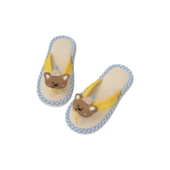 Yunpo Cute Cartoon Doll Linen Slippers For Spring Summer Fashion Versatile Casual Good Looking Flip Flops