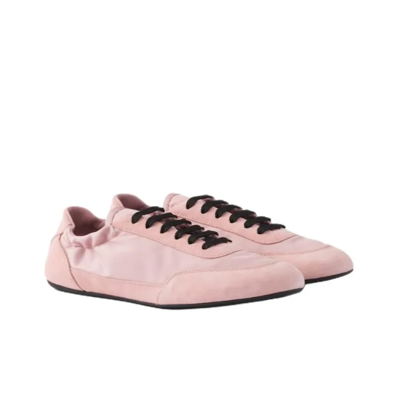 PRADA Collapse Low Top Casual Shoes Women's Peach Pink-2