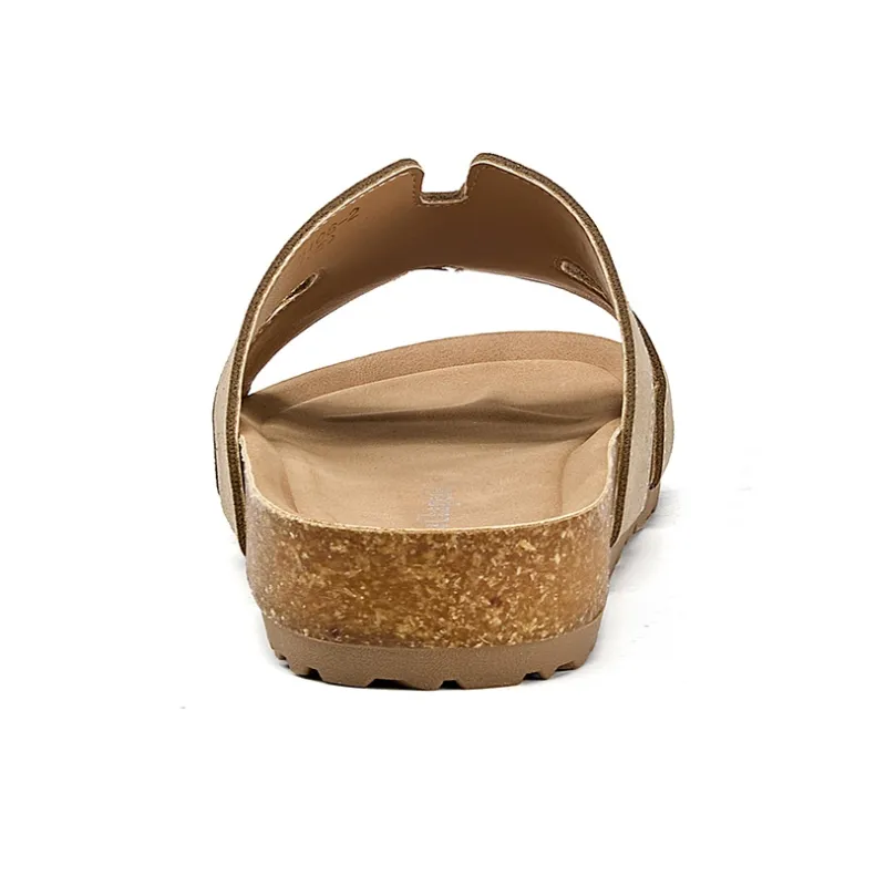La Chapelle Abrasion Resistant One Strap Slippers Women's Khaki-4