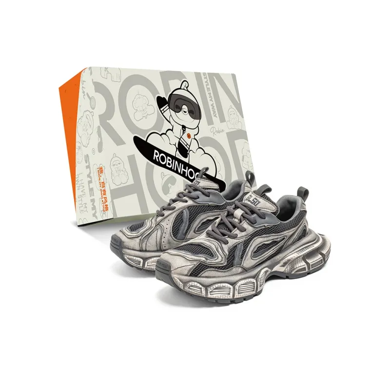 ROBINHOOD Slip Resistant, Abrasion Resistant, Breathable, Lightweight Low Top Chunky Sneakers Men's Box Included-10