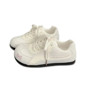 PARK DANCE Breathable Low Top Skateboard Shoes Women's White Pink