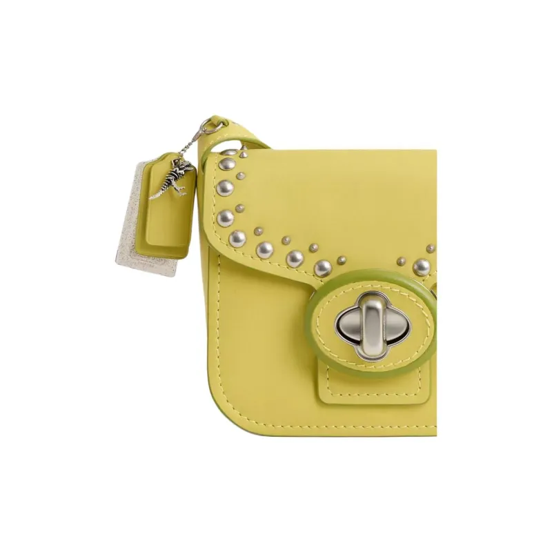 COACH Drifter Leather Crossbody Bag, Shoulder Bag Trumpets Women's Slime Green-3