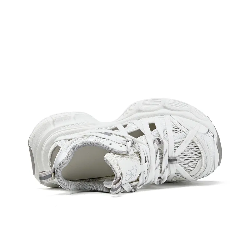 La Chapelle Abrasion Resistant Low Top Chunky Sneakers Women's Gray-3
