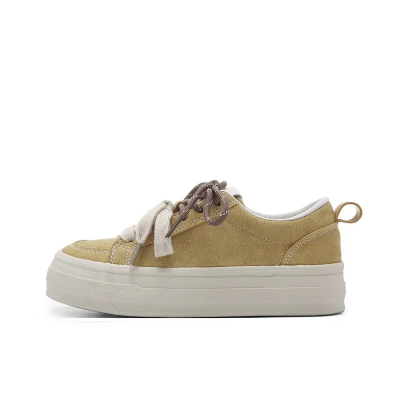 Ordifen Low Top Skateboard Shoes Women's Ginger Yellow-0