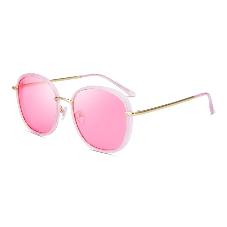 VEGOOS TR/Memory Plastic Metal Oval Sunglasses Women's-12