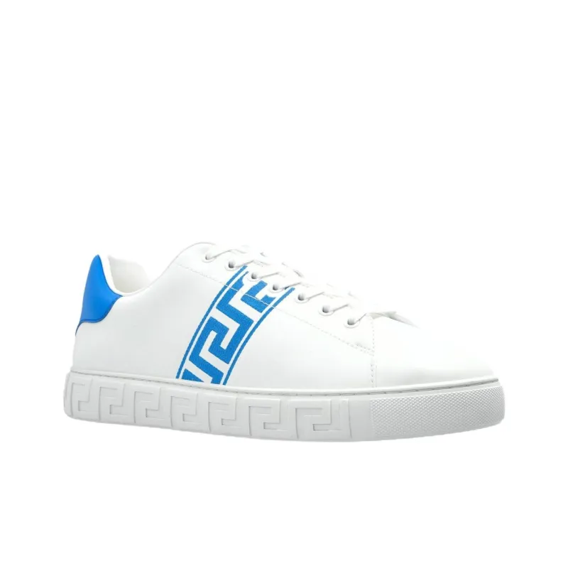 VERSACE Low Top Skateboard Shoes Men's White Blue-2