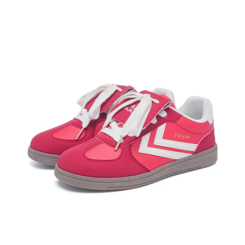 Dafu Leaps Forward Abrasion Resistant Slip Resistant Low Top Skateboard Shoes Women's Red-2