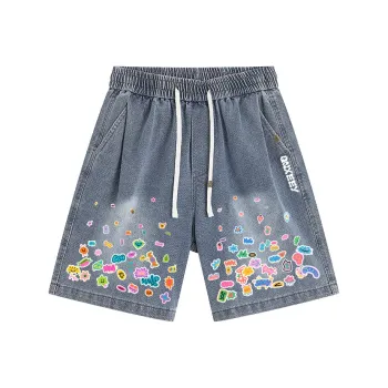 Qnxeey Denim Shorts Unisex