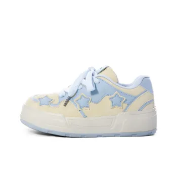 The New Age Family Low Top Skateboard Shoes Women's Yellow Blue