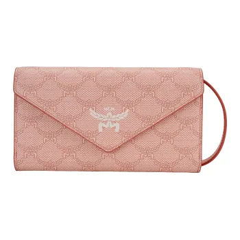 MCM Nappa Leather Shoulder Bag Crossbody Bag Wallet Large Size Women's Pink