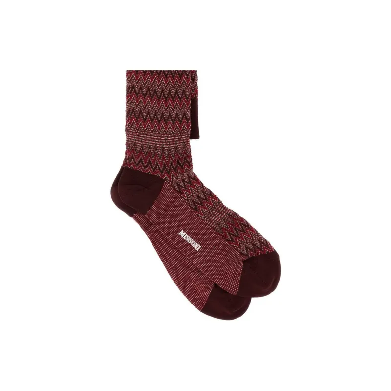 MISSONI Mid Calf Socks Men's Red-3