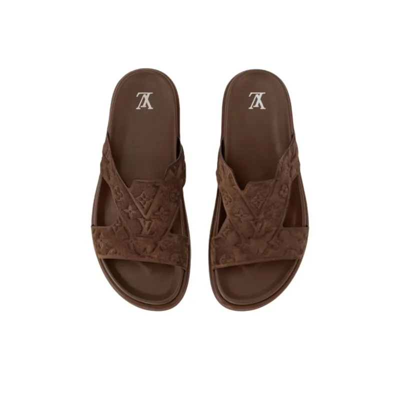 LOUIS VUITTON Oasis Slide Slippers Men's Brown-2