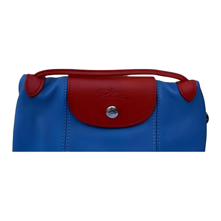 LONGCHAMP Lambskin Handbag Women's Blue & Red-3