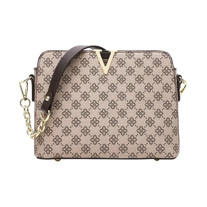 PESASRIE PVC Shoulder Bag Women's Coffee-0