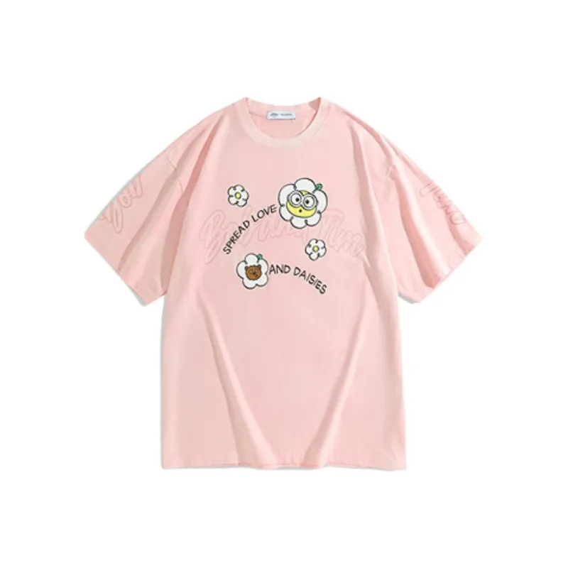 PEACEBIRD T Shirts Men Gray Pink 1-0