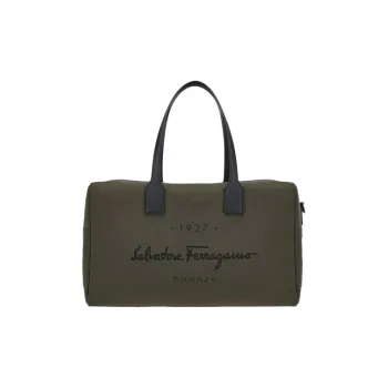FERRAGAMO Canvas Bag Travel Bag Men's Green