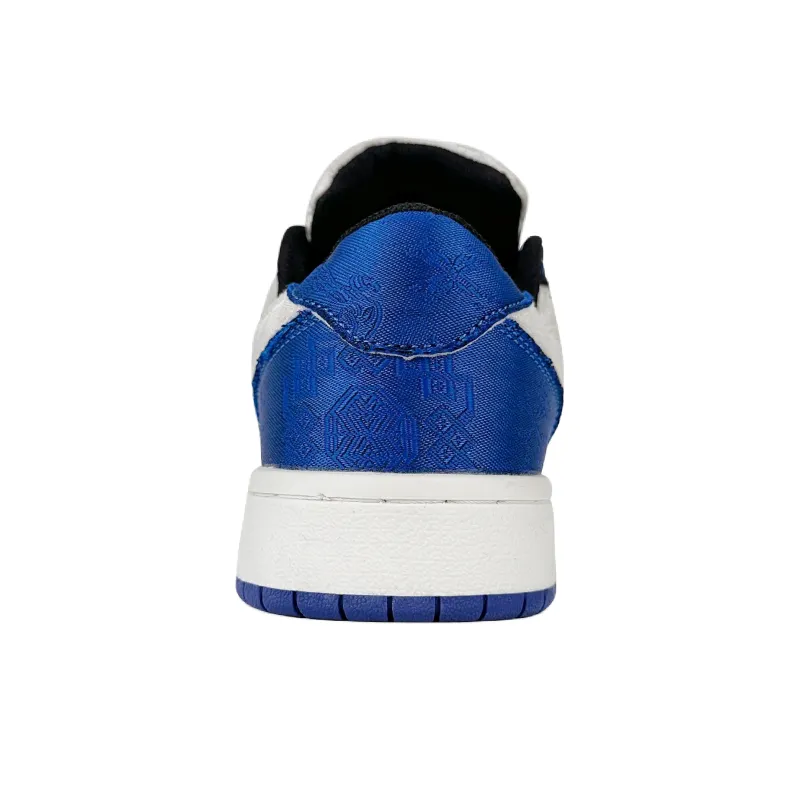 BKAE Slip Resistant Lightweight Height Increasing Low Top Skateboard Shoes Unisex Silk White Blue-3