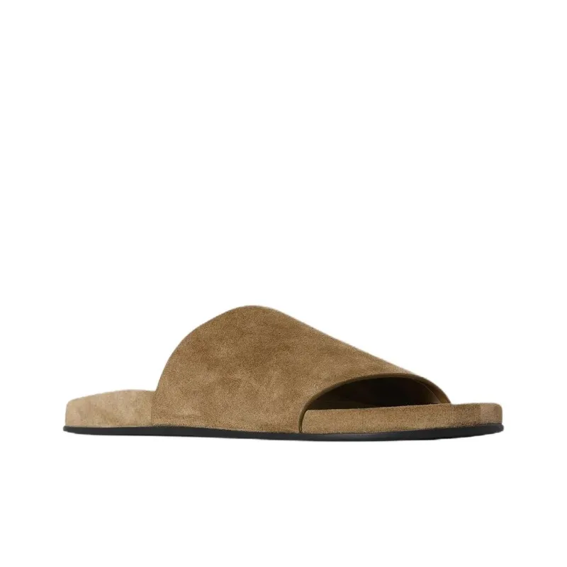 THE ROW Slide Slippers Women's Army Green-2