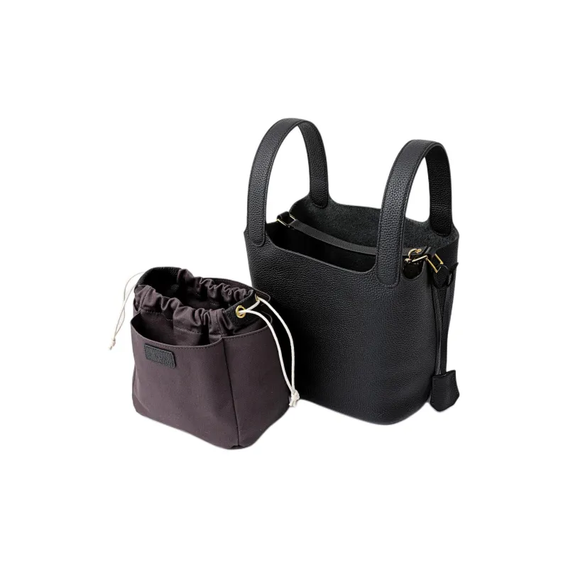 FION Cow Leather Handbag Women's Elephant Gray-6