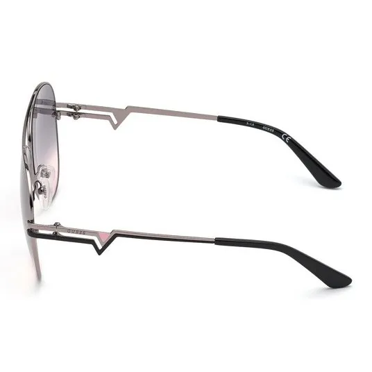 GUESS Brass Irregular Shape Sunglasses Women's Gray-2