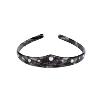 EVITA PERONI Acetate Plate Headbands Women's Black