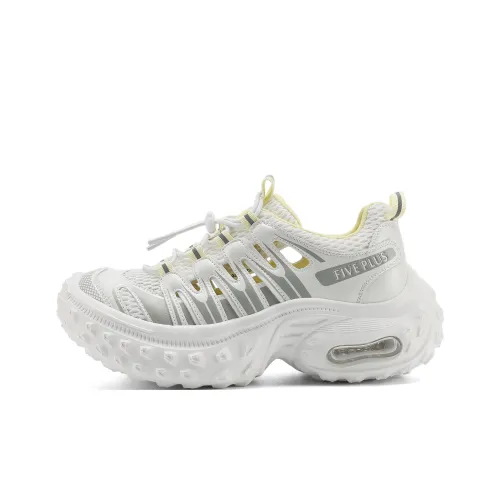 FIVE PLUS Anti Slip Wear Resistant Low Top Chunky Sneakers Women's Yellow