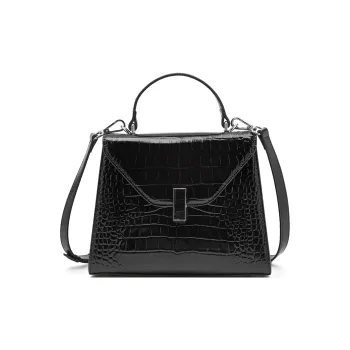 Old Man's Head Top Grain Cow Leather Crossbody Handbag Women's Multicolor