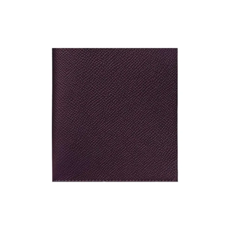 HERMES Tarmac Cow Leather Passport Wallet Women's Grape Purple-2