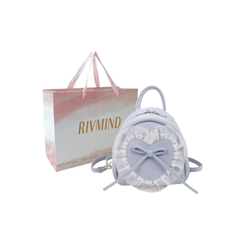 RIVMIND PU Backpack Women's Pink/Blue/Black-5