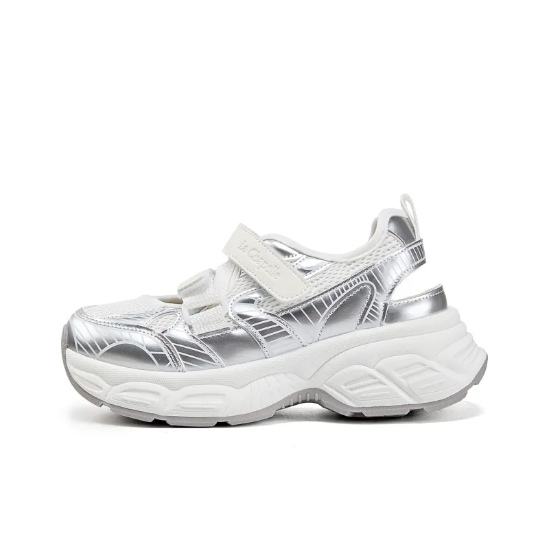 La Chapelle Low Top Chunky Sneakers Women's Silver-0