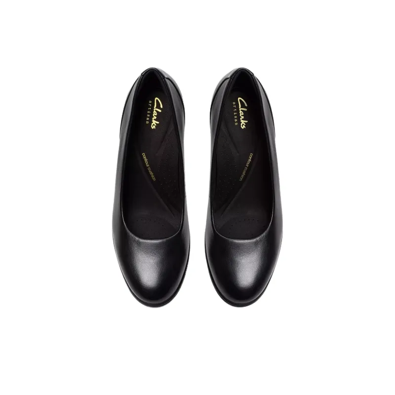 Clarks Shaya Poppy Chunky Heel High Heels 5.5cm Women's Black-3