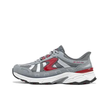 Skechers SPORT MENS Coverage Low Top Chunky Sneakers Men's Gray Red
