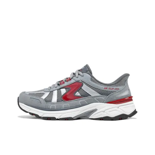 Skechers SPORT MENS Coverage Low Top Chunky Sneakers Men's Gray Red