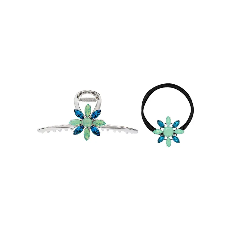 ROYALSASA Alloy, Faux Crystal Hair Clips Women's-0