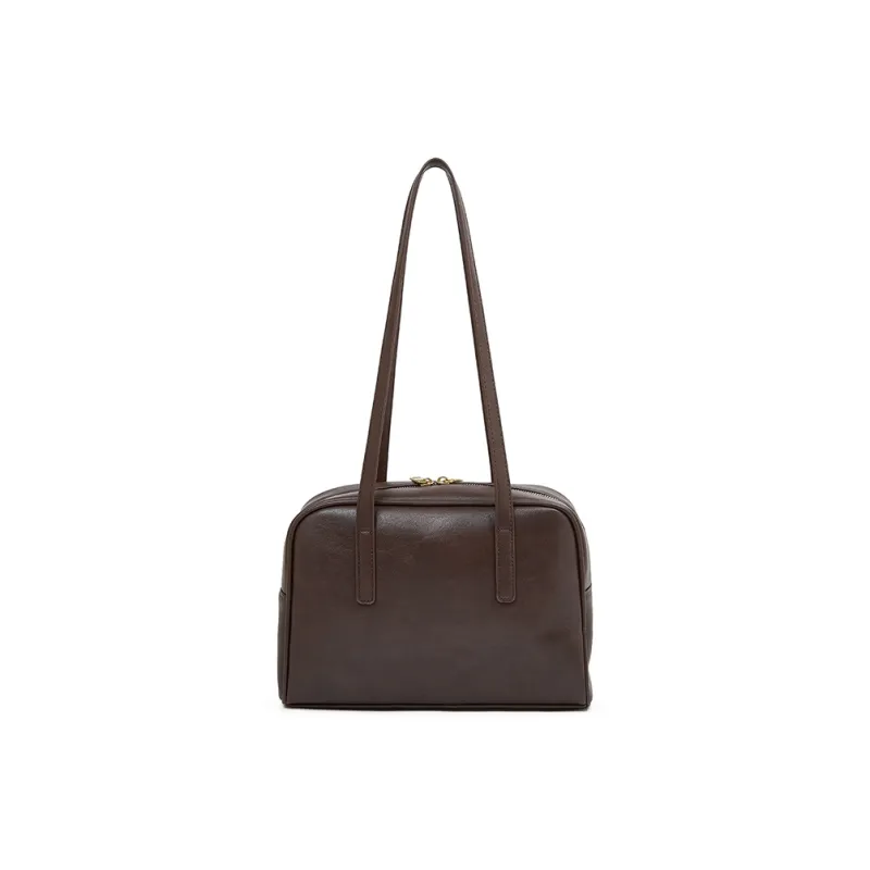 Old Man's Head Synthetic Leather Bowling Bag, Shoulder Bag Women's Coffee/Brown/Black-6
