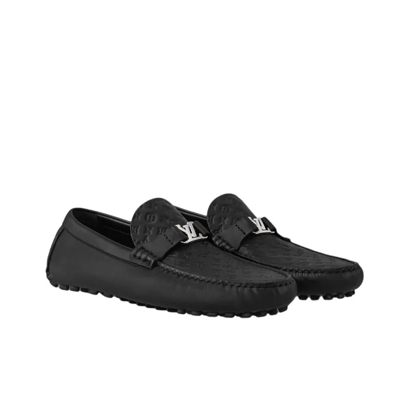 LOUIS VUITTON Silverstone Gommino Loafers Men's Black-2