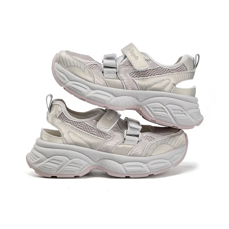 La Chapelle Low Top Chunky Sneakers Women's Champagne-3
