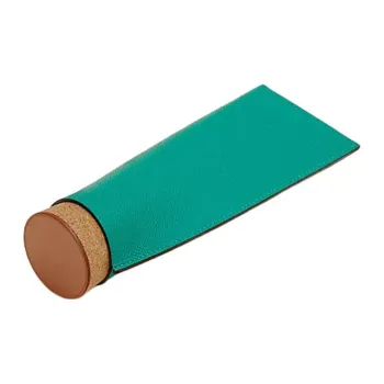HERMES Calfskin Eyeglass Pouch Unisex Green
