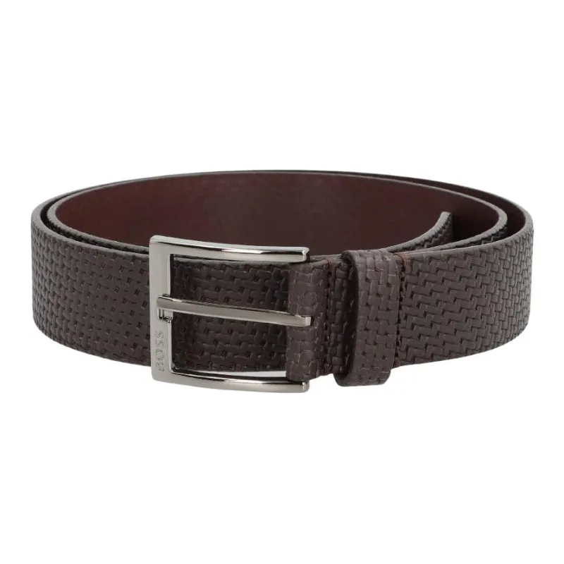 HUGO BOSS Leather Belts Unisex Brown 3.5CM-0