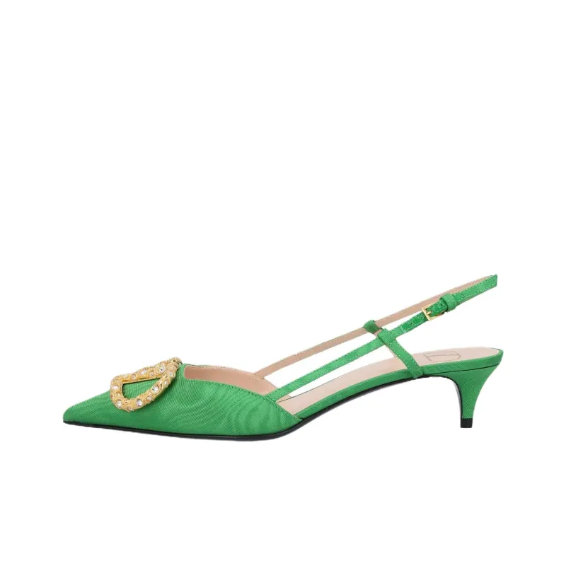Valentino VLogo Signature Garavani Slim Heel High Heels 4cm Women's Green-0