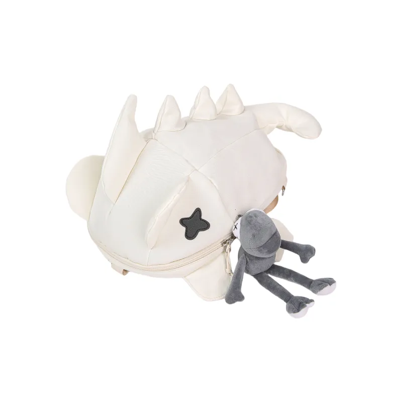 LUVISTRUE Nylon Backpack Unisex White/Gray/Black-7