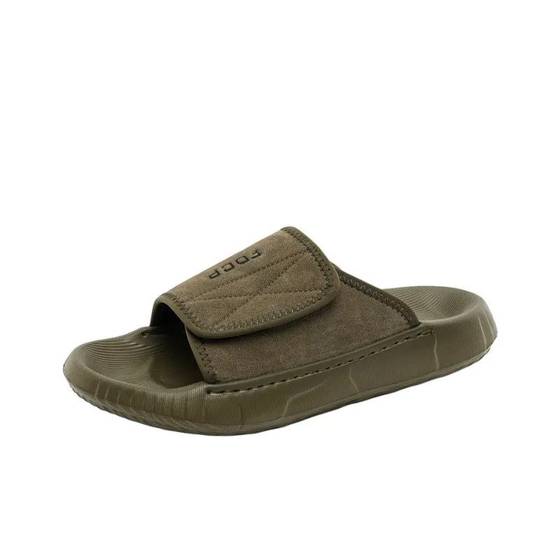 SOBB Slip Resistant Abrasion Resistant Cushioning Slide Slippers Men's Olive Green-0