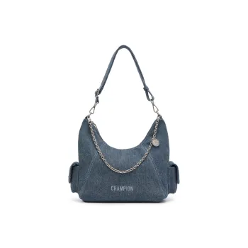 Champion Fabric Shoulder Bag Unisex Medium Blue Denim/Black/Black Gray/Silver White