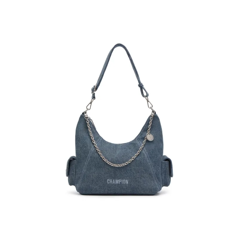 Champion Fabric Shoulder Bag Unisex Medium Blue Denim/Black/Black Gray/Silver White-0