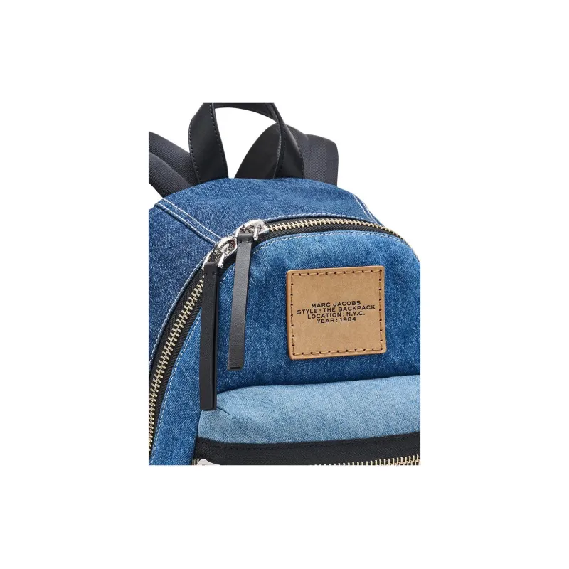 MARC JACOBS Fabric Backpack Medium Size Unisex Blue & Black-4