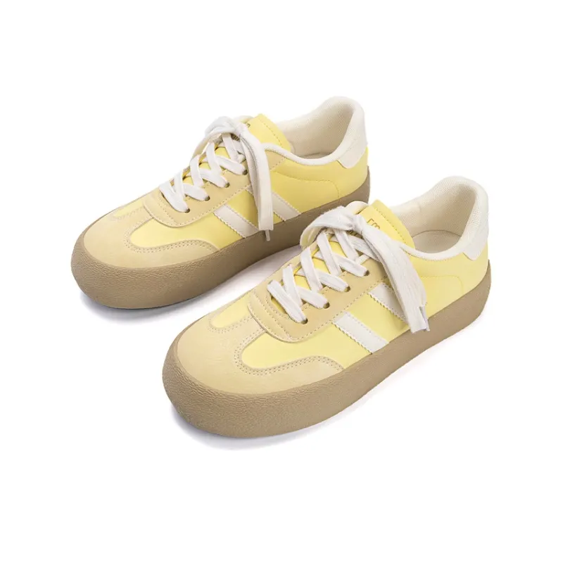 EXULL Q Low Top Skateboard Shoes Women's Yellow-1
