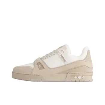 LOUIS VUITTON Trainer Low Top Skateboard Shoes Men's Beige